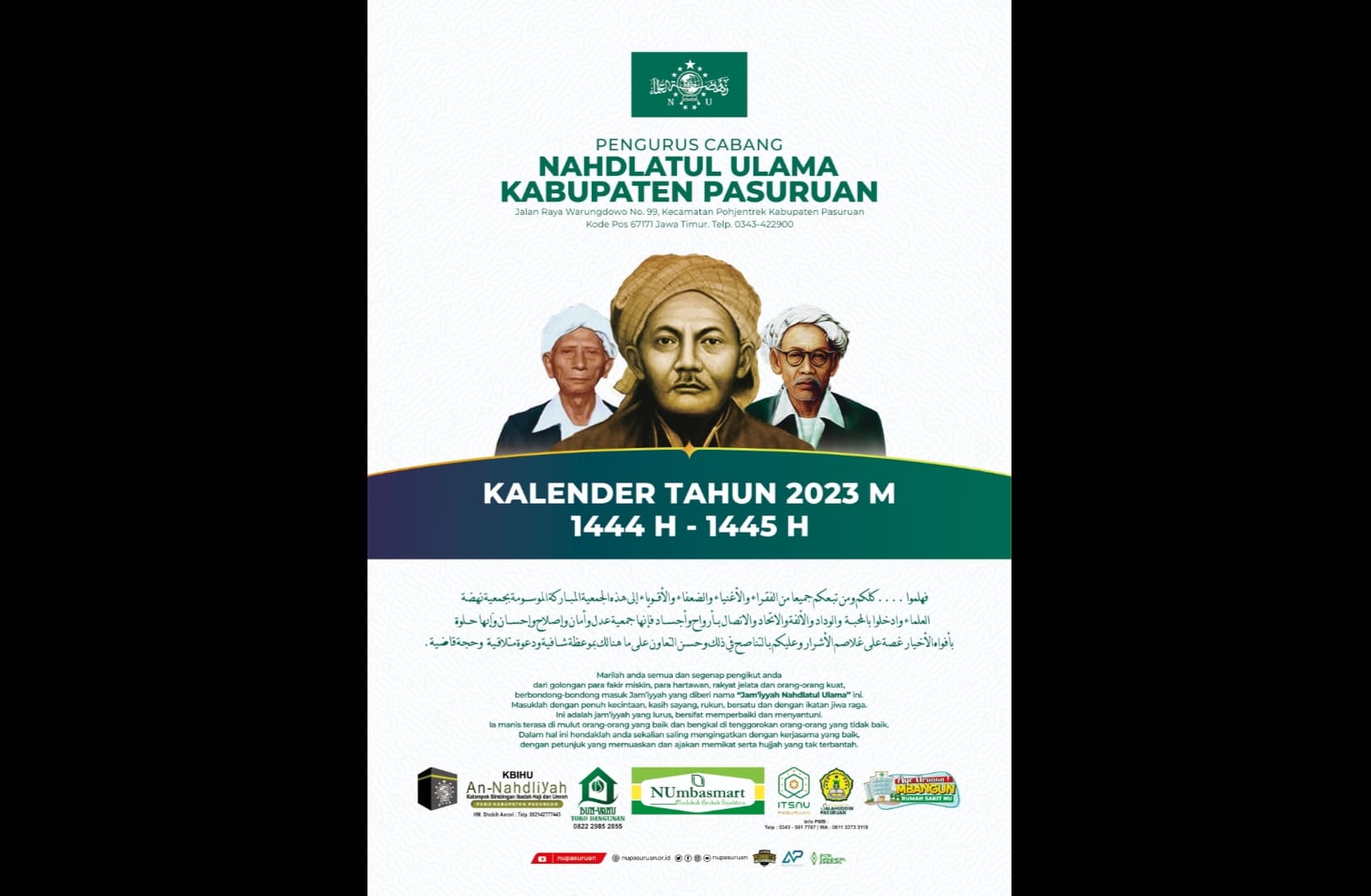 Ada Yang Istimewa di Kalender PCNU Kabupaten Pasuruan Tahun 2023. Ingin Tahu? Silahkan Unduh