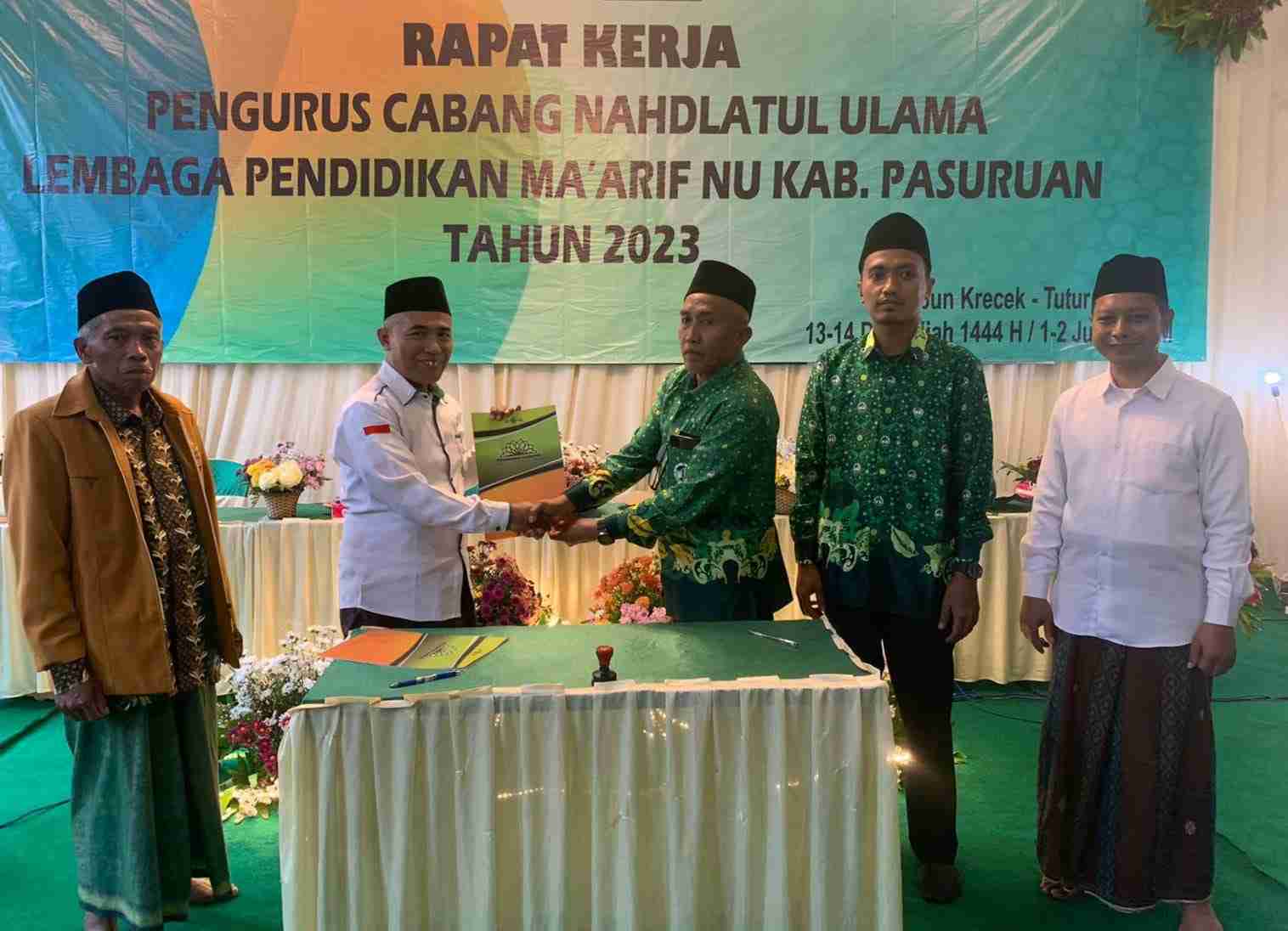 Tingkatkan Kolaborasi, Rakercab Maarif NU Pasuruan Penuh MoU