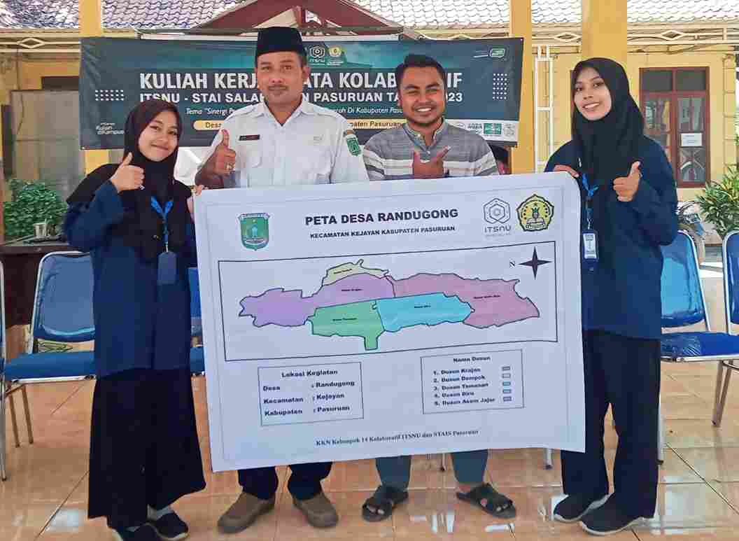 Belum Ada Peta Desa, Mahasiswa STAIS UNU Pasuruan Bantu Membuat
