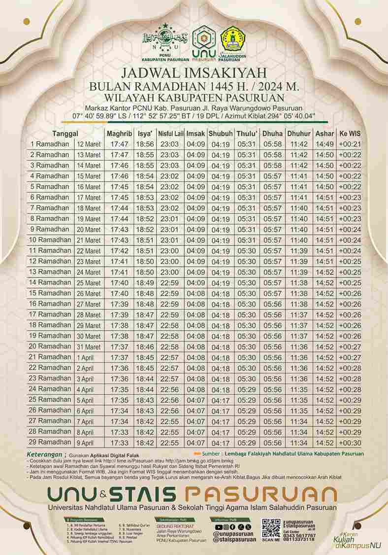 Link Download Jadwal Imsak, Sahur, dan Berbuka Puasa Ramadhan 1445 H/2024 M