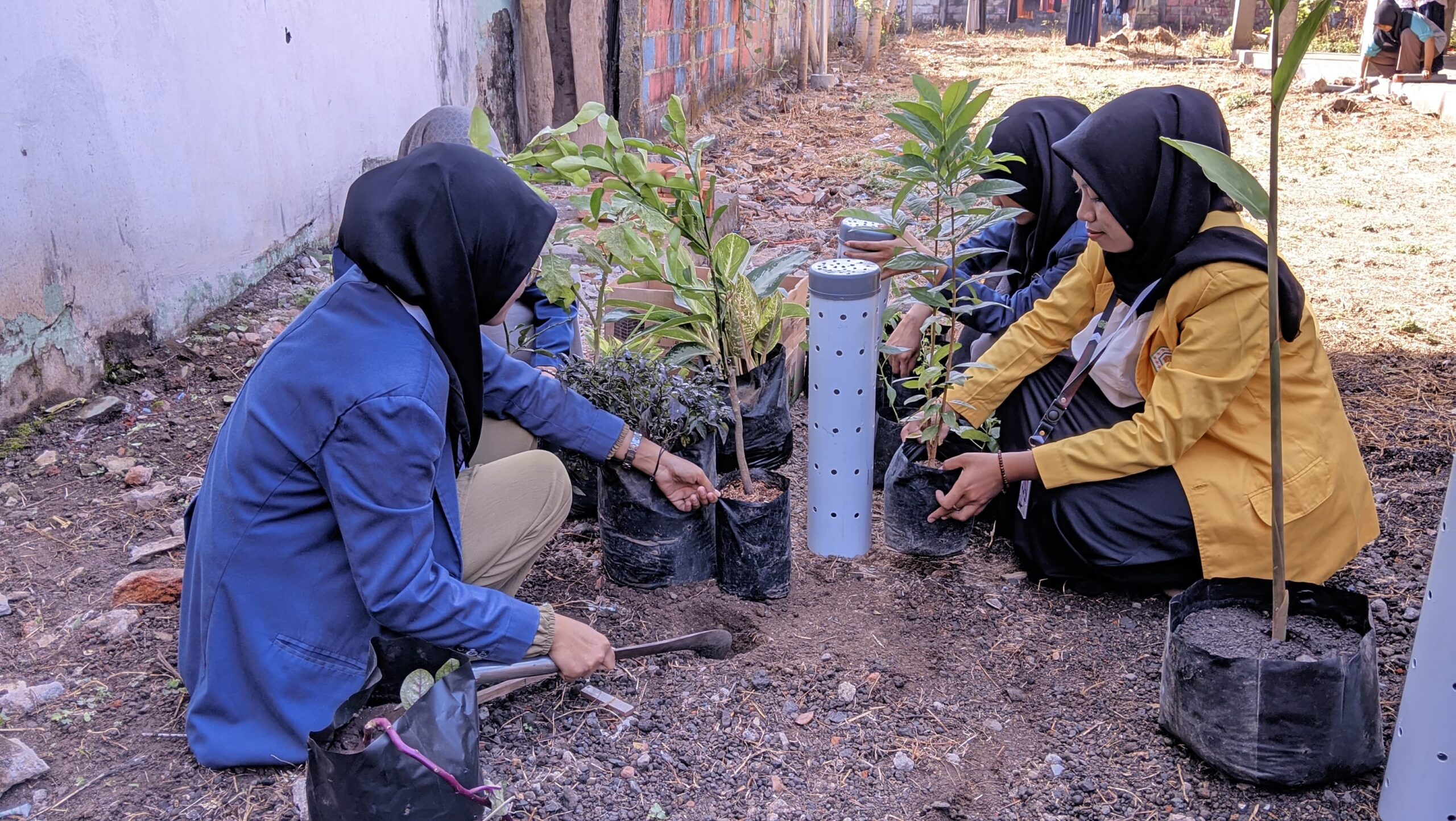 Antisipasi Banjir, Mahasiswa UNU STAI Salahuddin Pasuruan Buat Resapan Biopori di Kecamatan Rejoso