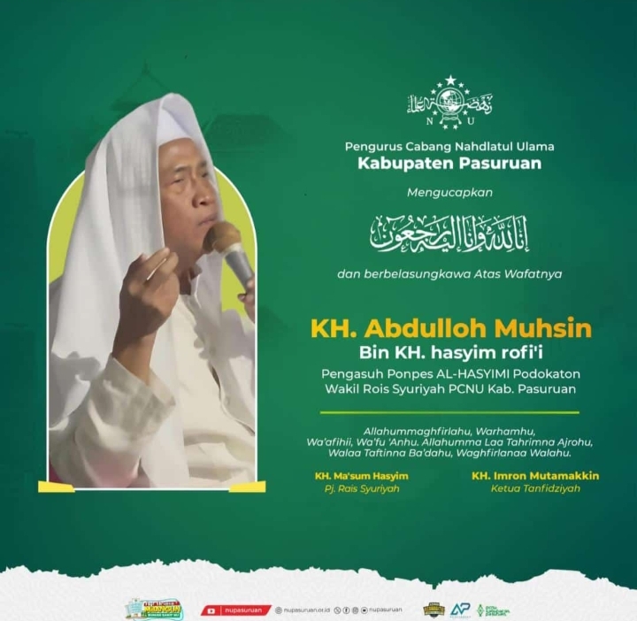Inalillahi, KH Abdulloh Muhsin Wakil Rais NU Pasuruan Wafat