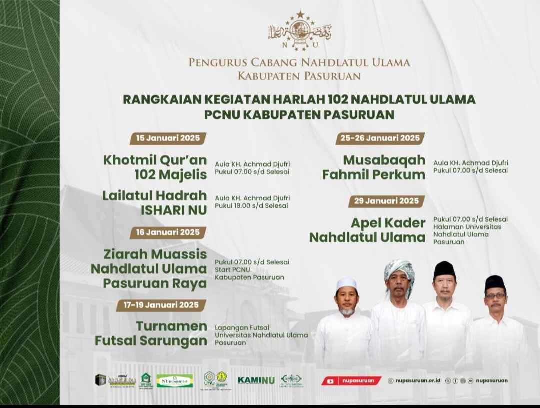 Dimulai Hari Ini, Berikut Rangkaian Acara Harlah ke-102 NU di Pasuruan