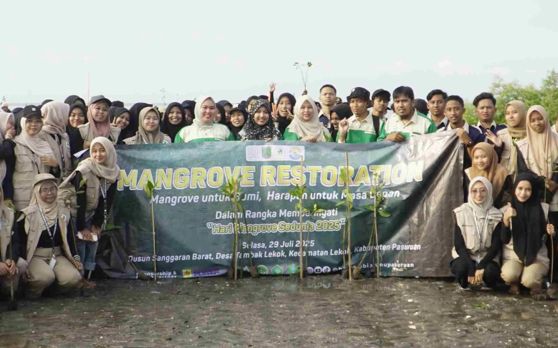 Hari Mangrove Sedunia, Prodi Pendidikan Biologi UNU Pasuruan Gelar Program Konservasi Mangrove di Pesisir Pantai