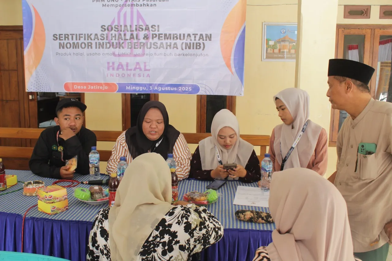 Mahasiswa PMM UNU STAI Salahudin Pasuruan Dampingi UMKM Jatirejo Urus Sertifikasi Halal dan NIB