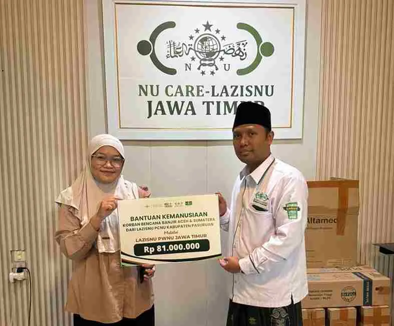 Melalui LAZISNU Jatim, NU Peduli Pasuruan Salurkan Bantuan 81 Juta untuk Korban Bencana Sumatera – Aceh