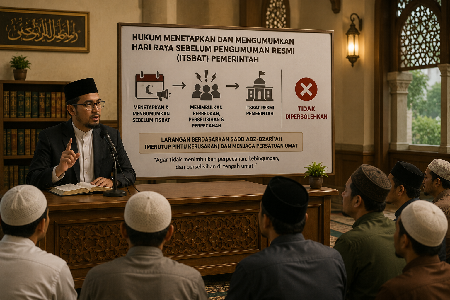 Hukum Menetapkan dan Mengumumkan Hari Raya Sebelum Pengumuman Resmi Itsbat Pemerintah